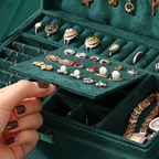 Large Velvet Jewelry Box with Lock