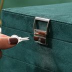 Large Velvet Jewelry Box with Lock