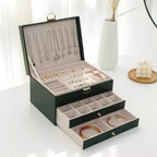 Large PU Leather Jewelry Box with Lock