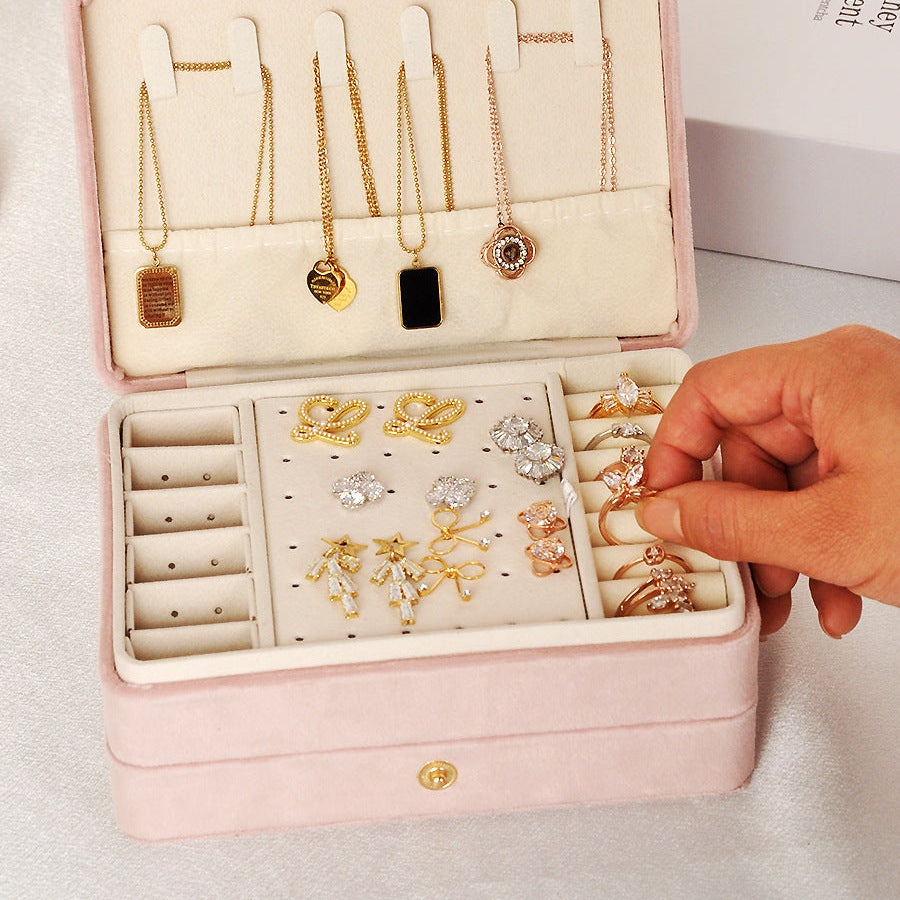 Small Velvet 3 Layer Jewelry Box