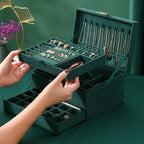 Large Velvet Jewelry Box with Lock