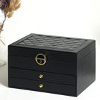 Large PU Leather Jewelry Box with Lock