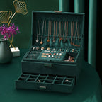 Large Velvet Jewelry Box with Lock