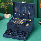 Large Velvet Jewelry Box with Lock