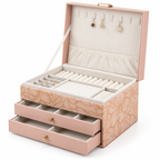Floral Large Jewelry Box with Drawers