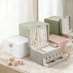 Floral Large Jewelry Box with Drawers