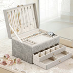 Floral Large Jewelry Box with Drawers
