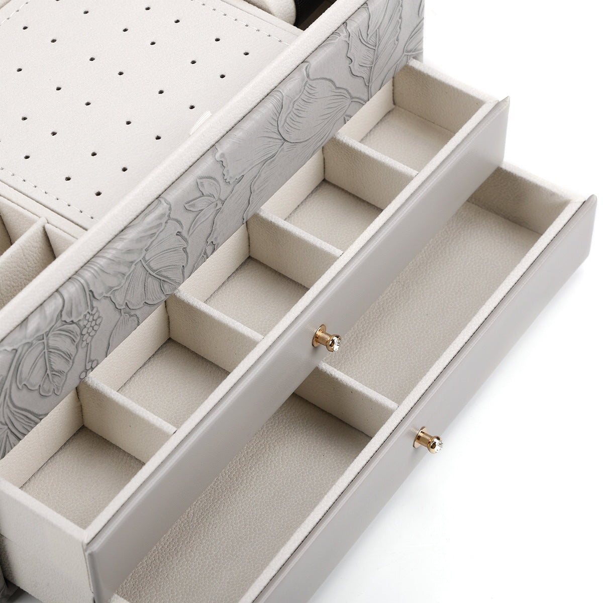 Floral Large Jewelry Box with Drawers
