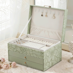 Floral Large Jewelry Box with Drawers