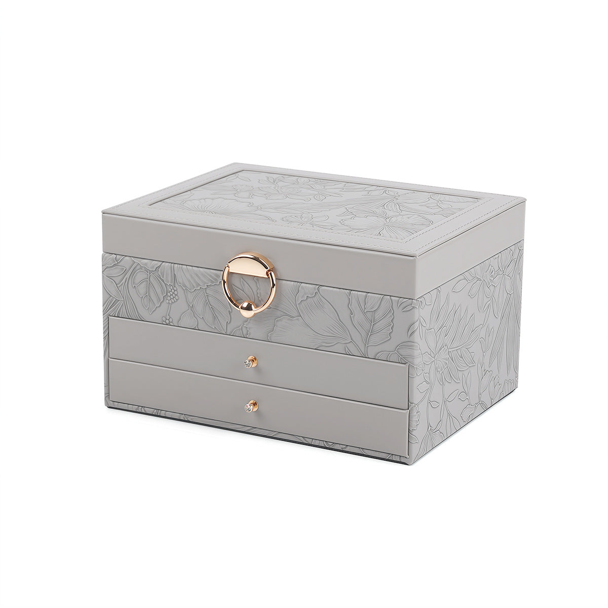 Floral Large Jewelry Box with Drawers