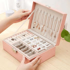Jewelry Box with Necklace Hooks and Ring Slots