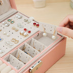 Jewelry Box with Necklace Hooks and Ring Slots
