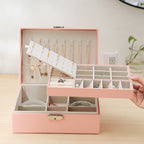 Jewelry Box with Necklace Hooks and Ring Slots