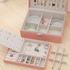 Jewelry Box with Necklace Hooks and Ring Slots