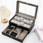 Large Men’s Jewelry Box with Watch Compartment