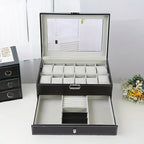 Large Men’s Jewelry Box with Watch Compartment
