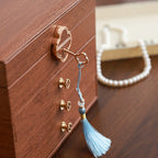 Large PU Leather Wooden Style Jewelry Box with Key Lock