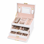 Small Portable Jewelry Box with Mirror and Lock