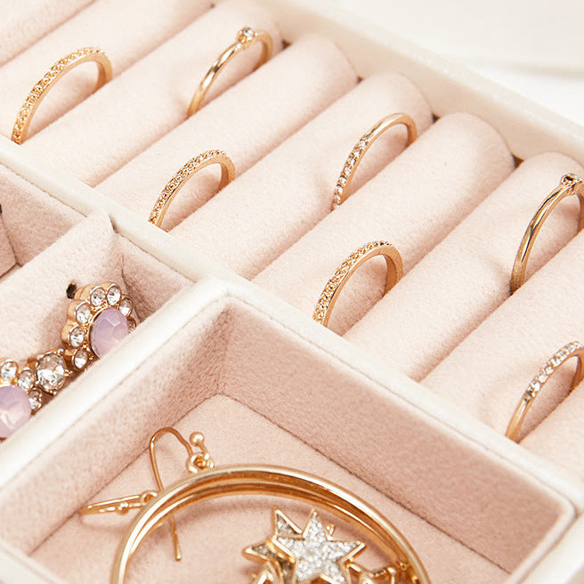 Small Portable Jewelry Box with Mirror and Lock