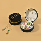 Small Round Velvet Travel Jewelry Box