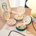 Small Round Velvet Travel Jewelry Box