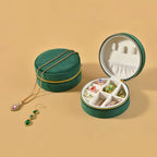 Small Round Velvet Travel Jewelry Box