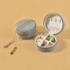 Small Round Velvet Travel Jewelry Box