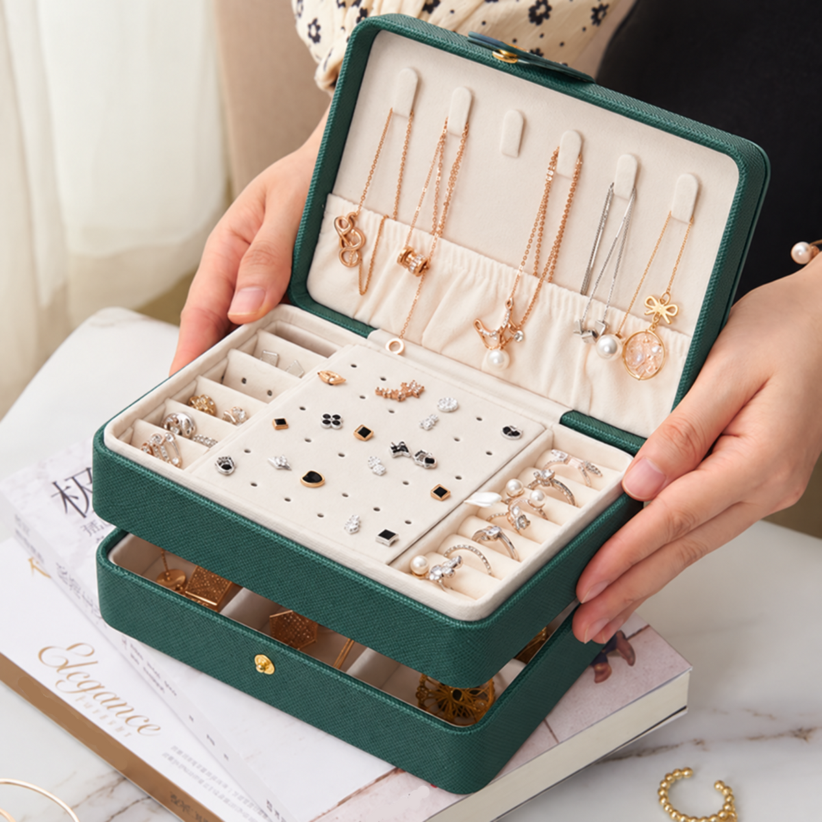 Small Travel 3 Layer Jewelry Box