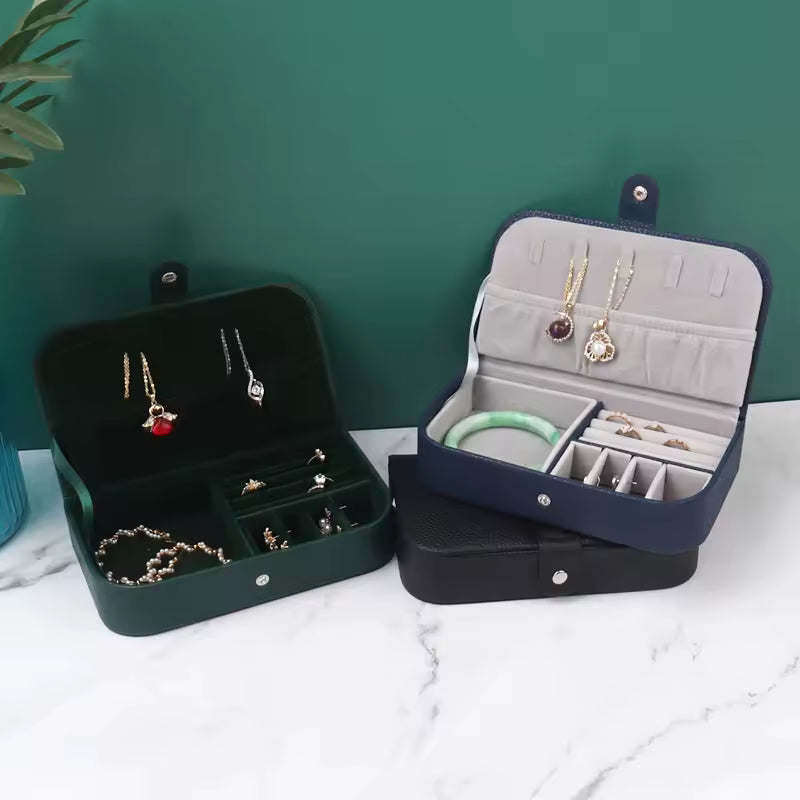 Small Travel Leather Jewelry Box