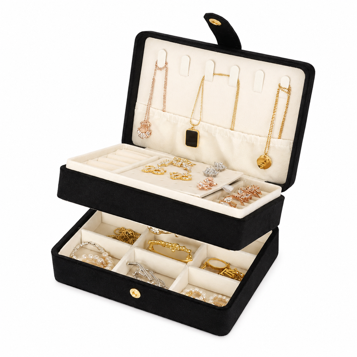 Small Velvet 3 Layer Jewelry Box
